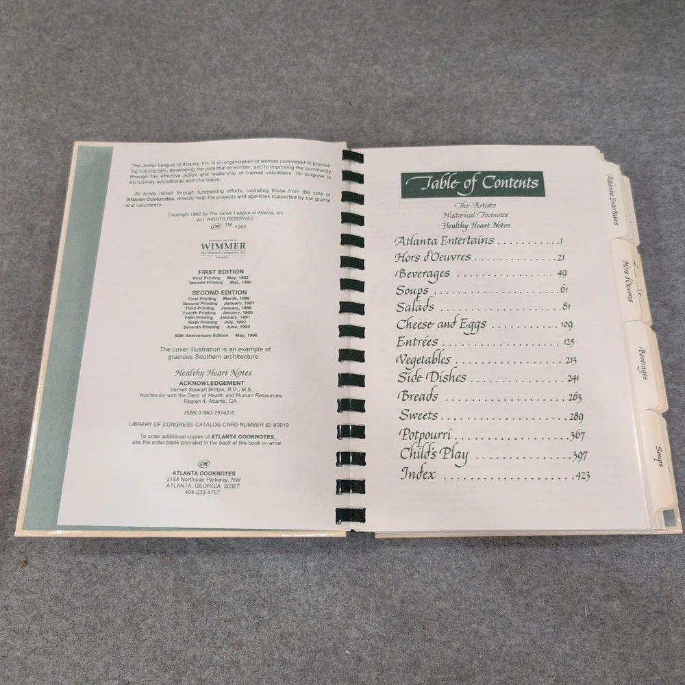 Atlanta Cooknotes Junior League of Atlanta 80th Anniversary Edition Cookbook - Picture 3 of 3